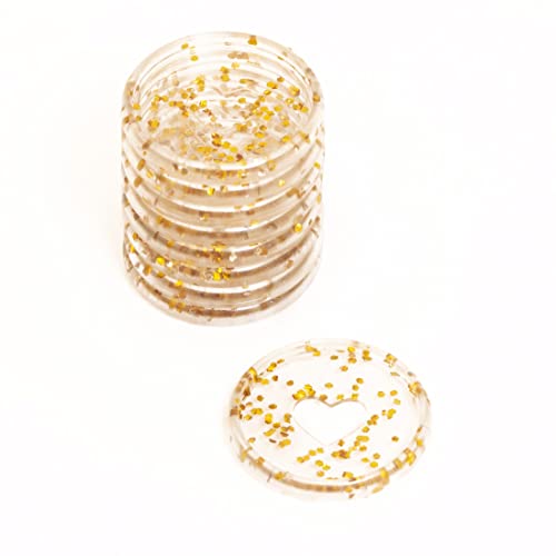 Craftelier - Plastik Glitter Scheiben Ringe M für Scrapbooking Bindung für Planer, Agenden, Notizbücher oder Alben | Packung mit 9 Stück 35mm Durchmesser - Glitter Gold Farbe von Craftelier