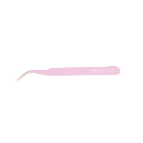 Craftelier - PräzisionsPinzette mit gebogener und gespitzter Spitze zum Stanzschablonen und Befestigen von kleinen Teilen und Ornamenten | EnthältKappe zum Schutz der Spitze | Farbe Pink von Craftelier