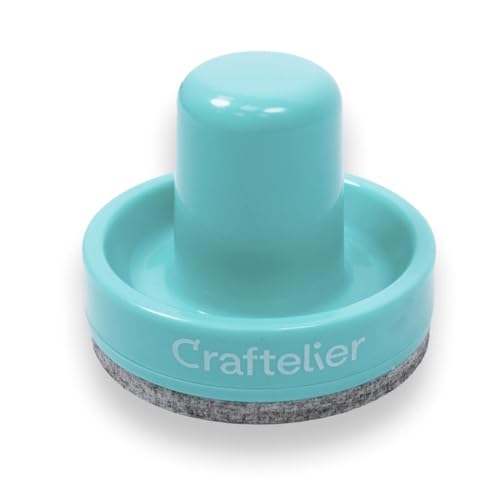 Craftelier - PressWerkzeug für Stempelplattform | Ideal für Scrapbooking- und BastelProjekte | Farbe Türkis - bequem - Durchmesser der Oberfläche 7,3 cm von Craftelier
