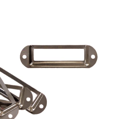 Craftelier - Set mit 4 Etikettenhaltern aus Metall zum Dekorieren Ihrer Scrapbooking-Projekte und zum Beschriften von Alben, Notizbüchern oder Organisationsboxen | Größe ca. 7 x 2 cm - Schwarz von Craftelier