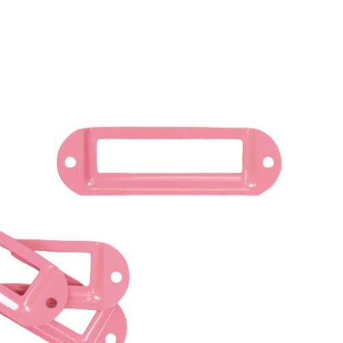 Craftelier - Set mit 4 Etikettenhaltern aus Metall zum Dekorieren Ihrer Scrapbooking-Projekte und zum Beschriften von Alben, Planern, Notizbüchern oder Organisationsboxen | Größe ca. 7 x 2 cm - Rosa Craftelier - Set mit 4 Etikettenhaltern aus Metall zum Dekorieren Ihrer Scrapbooking-Projekte und zum Beschriften von Alben, Planern, Notizbüchern oder Organisationsboxen | Größe ca. 7 x 2 cm - Rosa von Craftelier