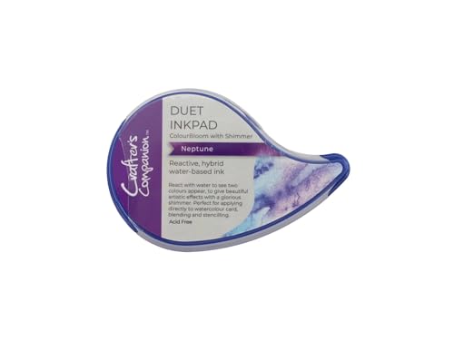 Crafter's Companion Duet ColourBloom Shimmer Stempelkissen auf Wasserbasis, fügen Sie Wasser hinzu, um zweifarbige Schimmer-Effekte zu erzielen, Neptun von Crafter's Companion