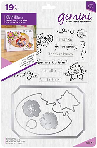 Crafter's Companion GEM-STD-PRIMC Gemini Stempel und Matrizensatzes Für Karten Machen und Scrapbooking Primrose Ecke, Multi-Colour, 7 x 5 inches von Crafter's Companion