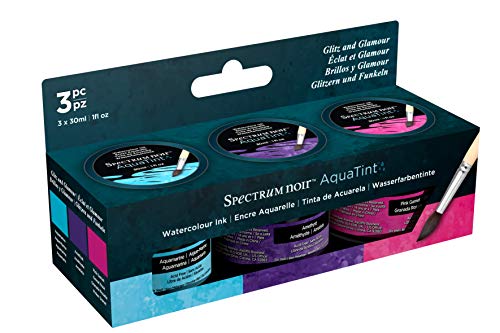 Crafter's Companion SN-ATIN-LI30-GLGL3 Spectrum Noir Aquatint Aquatinta Flüssige Tinte 30 ml Glanz 3 Pack-Glitz And Glamour, 30ml von Crafter's Companion
