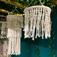 Makramee Quaste Hängende Laterne Lampenschirm Boho Kronleuchter von CrafterElena