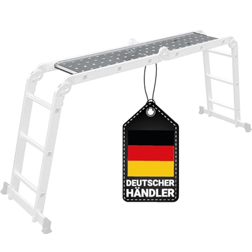 𝐂𝐑𝐀𝐅𝐓𝐅𝐔𝐋𝐋 Arbeitsplattform für Mehrzweckleiter CF-104A | 𝟑 𝐉𝐀𝐇𝐑𝐄 𝐆𝐀𝐑𝐀𝐍𝐓𝐈𝐄 - 145 x 30 x 3 cm - Leiter - Stehleiter - Gelenkleiter - Leitergerüst (Plattform 4x3 Sprossen) von Craftfull