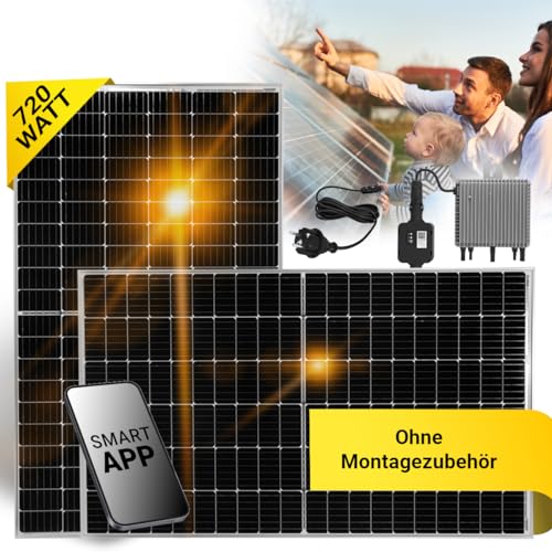 Craftfull Balkonkraftwerk BK720 | 𝟭𝟬 𝐉𝐀𝐇𝐑𝐄 𝐆𝐀𝐑𝐀𝐍𝐓𝐈𝐄 - App - 720 W Solarmodul - 600 W Wechselrichter - Solarpanel - Solaranlage - Photovoltaiknlage (0% MwSt. & ohne Halterung) von Craftfull