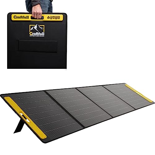 Craftfull Solarpanel faltbar 60w 100w 200w 300w - Solartasche Outdoor - Solarmodul für tragbare Powerstation - Balkonkraftwerk - Solaranlage mit 3 x USB Anschluss - Camping Solargenerator (200 Watt) von Craftfull