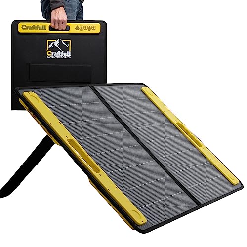 Craftfull Solarpanel faltbar 60w 100w 200w 300w - Solartasche Outdoor - Solarmodul für tragbare Powerstation - Balkonkraftwerk - Solaranlage mit 3 x USB Anschluss - Camping Solargenerator (60 Watt) von Craftfull