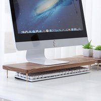 Monitorständer/Laptopständer Aus Nussbaumholz Mit Messingdetails | Mit 4 Usb-Ports, Computerständer Buchenholz von CraftholicDesigns