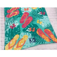 Türkis Flipflop Personalisierte Strandtuch Geschenk Für Mädchen Monogramm Handtuch Abschlussfeier Sommer Brautjungfer Geschenke Personalisiertes von Crafting4Caleb
