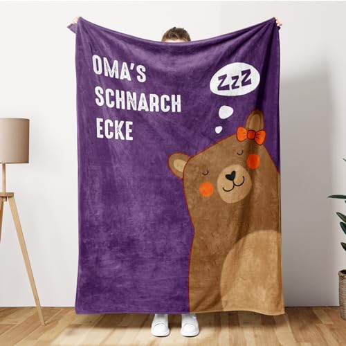 Craftique Oma Geschenk, Oma Geschenke zum Geburtstag Weihnachten Oma Decke Personalisiert, Geburtstagsgeschenk für Oma, Geschenk Oma Geburtstag 127x152 cm von Craftique