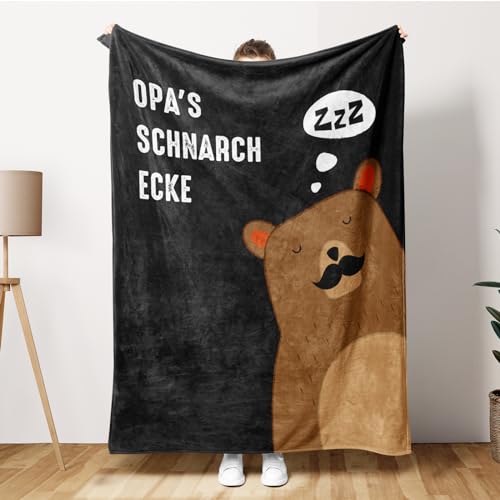 Craftique Opa Vatertagsgeschenk für Opa, Geburtstag Geschenk, Kuscheldecke, Lustig Geschenke Geburtstagsgeschenk Weihnachten Geschenk für Opa von Enkel Enkelin Schwarze Decke 127x152 cm von Craftique