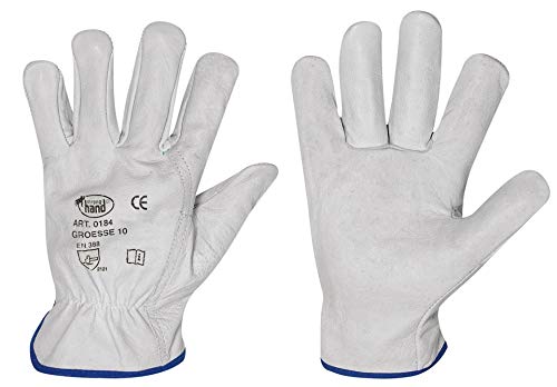 12 Paar SILVERSTONE DRIVER STRONGHAND HANDSCHUHE, RIND - NAPPA -LEDER, NATUR, Gr. - 10 H - 0290 von Craftland