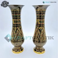 Royal Vase Geschenkset | Messing Blumentopf Paar Hand Gravur Home Dekor Vs02 von Craftomatik