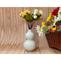 Weiße Kleine Vase Keramikflasche Knospe Vasen Dekorative Blumensträuße Für Zuhause, Büro Eleganter Kürbis Design Tischdekoration Hochzeitsgeschenk von CraftpartsStore