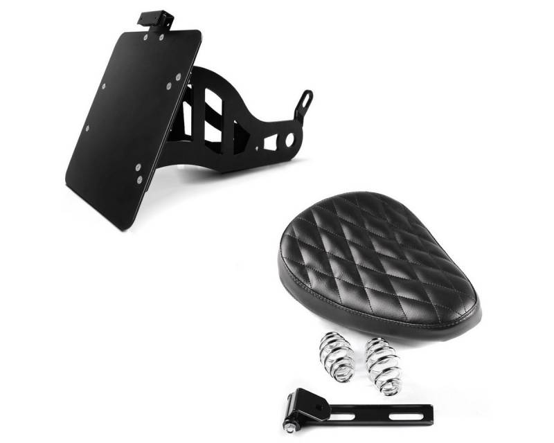 Craftride Halter Set Bobber Schwingsattel + Seitlicher Kennzeichenhalter S5 von Craftride