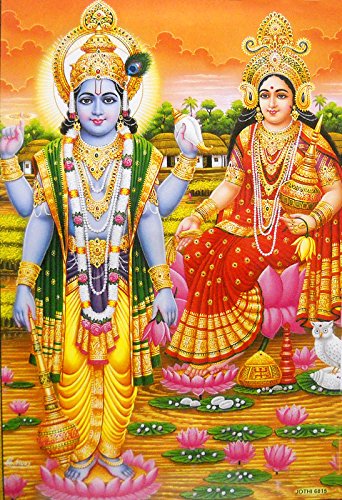 Crafts of India Lord Vishnu with Goddess Lakshmi/Hindu God Big Poster -Reprint on Paper (Unframed : Size 21"X31" Inches) von Crafts of India