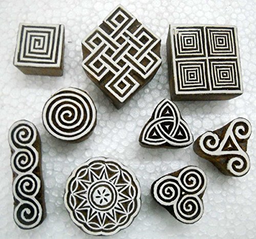 Wholesale Lot of Nine Exotic Wooden Block Stamps/Tattoo/Handcarved Indian Textile Printing Blocks Wholesale Lot of Nine Exotic Wooden Block Stamps/Tattoo/Handcarved Indian Textile Printing Blocks von Crafts of India
