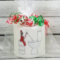 Freche Elfe Angeln in Toilette Besticktes Toilettenpapier von CraftsByRAJA