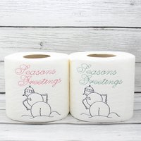 Seasons Greetings Snowman Butt Besticktes Toilettenpapier von CraftsByRAJA