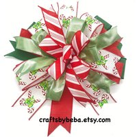 Candy Cane Weihnachtsbaumspitze/Dekorative Pfefferminzschleife Schleife in Rot, Grün Und Weiß Weihnachtsschleife von CraftsbyBeba