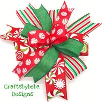 Candy Land Dekorative Schleife/Weihnachtskranz Laterne Weihnachtsschleife Rote Und Grüne Pfefferminz von CraftsbyBeba