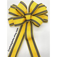Hummel Gelb Und Schwarze Farbe Dekorative Schleife/Sommerkranz Laternenschleife Gelbe Baumspitze Sommer von CraftsbyBeba