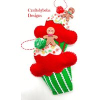 Lebkuchen Weihnachtsschmuck/Set 2 Ornamente Cupcakes Weihnachtsbaum Hängende von CraftsbyBeba