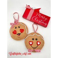 Lebkuchen Weihnachtsschmuck/Set 2 Ornamente Filz Christbaumschmuck Weihnachtsbaumschmuck Handgemachte Dekoration von CraftsbyBeba