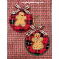 Lebkuchen Weihnachtsschmuck/Set 2 Ornamente Weihnachtsbaumschmuck Stoff Hängende von CraftsbyBeba