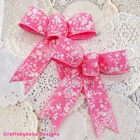 Rosa Und Weiße Zierschleifen/Set 12 Schleifen Sommer Rosa Frühlings-Dekorationsschleifen Florale Kleine von CraftsbyBeba