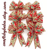 Rote Lkw-Weihnachtsbögen/Set 6 Bögen Weihnachtsbaum-Bögen Geparden-Weihnachtsbögen Tier-Druck Und Rote Lkw-Bögen Xmas Leopard-Bögen von CraftsbyBeba