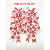 Schneeflocken Weihnachtsbaum Bögen/Set 8 Weihnachten Rot Und Weiß Dekor von CraftsbyBeba