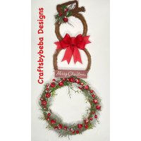 Schneemann Weihnachten Türhänger/Weinrebe Rot Und Weiß Rustikaler von CraftsbyBeba