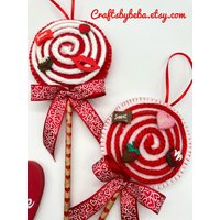 Valentine Lollipops Ornamente/Set 2 Red & White Sweet von CraftsbyBeba