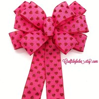 Valentine Pink Dekorative Schleife/Kranz Tree Topper Decor Shimmery Red Hearts Bow von CraftsbyBeba