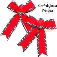 Weihnachtliche Rot Und Schwarze Dekorative Bögen/Set 6 Weihnachtsbaum Polkadots Rot, Schwarz Weiß Dekor von CraftsbyBeba