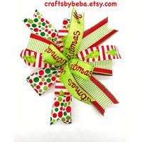 Weihnachten Dekorative Schleife/Polkadots Und Streifen Frohe Dekor Weihnachtslaterne Rote Grüne Weihnachtsschleife von CraftsbyBeba