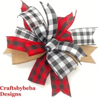 Weihnachtskranz Schleife/Rote Und Schwarze Büffel Laterne Dekorative Weihnachtsbaum von CraftsbyBeba