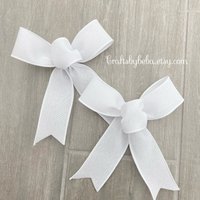 Weiße Weihnachtsschleifen/Weihnachtsdekoration Set 12 Schleifen Weihnachtsbaumschleifen Hochzeit Weiße Hochzeitsdekoschleifen von CraftsbyBeba