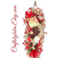 Wichtel Weihnachten Swag/Warm Wishes Türhänger Vintage Mesh Gnome von CraftsbyBeba