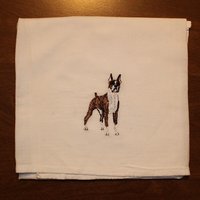 Maschinengesticktes Gestromeltes Boxer Mehlsack Geschirrtuch von CraftsbyJeanJanisch