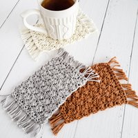 Gehäkelter Becherteppich, Gehäkelter Untersetzer, Boho-Untersetzer, Becherteppich Mit Fransen, Gehäkelt, Kaffeeliebhaber Geschenk von SarahLizFiberArts