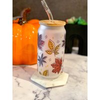 18Oz Bierdose Glas/ Milchige Herbstlaub Tasse/ Sublimiertes Bierdosenglas von Craftsbymayaaz