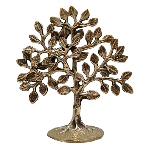 Messing Kalpavriksha Baum Schaustück (16,5 cm) Bäume des Lebens - Wohnkultur - Geschenk für Glück Vastu und Fengshui - Best in Wohnzimmer Tischdekoration mit antiker Politur von Craftslook
