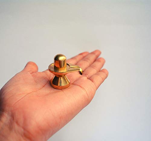 Messing-Skulptur Shiva Shiv Parivar Murti Idol Familie Statue Messing Dekorative Anbetung Lord Shankar Ganesh Parvati & Shiv Lingam Hindu-Götter für Gottheit (Messing Shivling 3,2 cm) von Craftslook