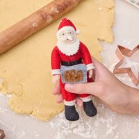 Cookie Back Weihnachtsmann, Handgefilzte St. Nikolaus Ornament, Handgemachter Weihnachtskochen Charm von Craftspring