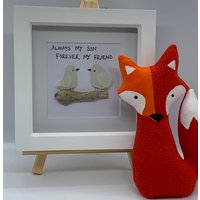 Sea Glass Art Frame Zitat Sohn Für Immer Mein Freund Seaglass Vögel Gerahmt, Home Decor. Beach Einzigartige Original Kunstwerk.geschenk Geburtstag von CraftyCleave