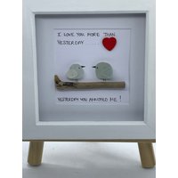 Seeglas Kunstrahmen Vögel Lieben Dich Mehr Als Gestern Lustig Zitat Treibholz Kunst. Gerahmte Wohnkultur Jubiläum Geschenk von CraftyCleave